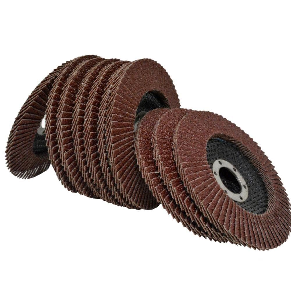 Confezione da 10 dischi lamellari da 4,5" for smerigliatrice angolare - Dischi abrasivi durevoli for metallo e legno(120grit)