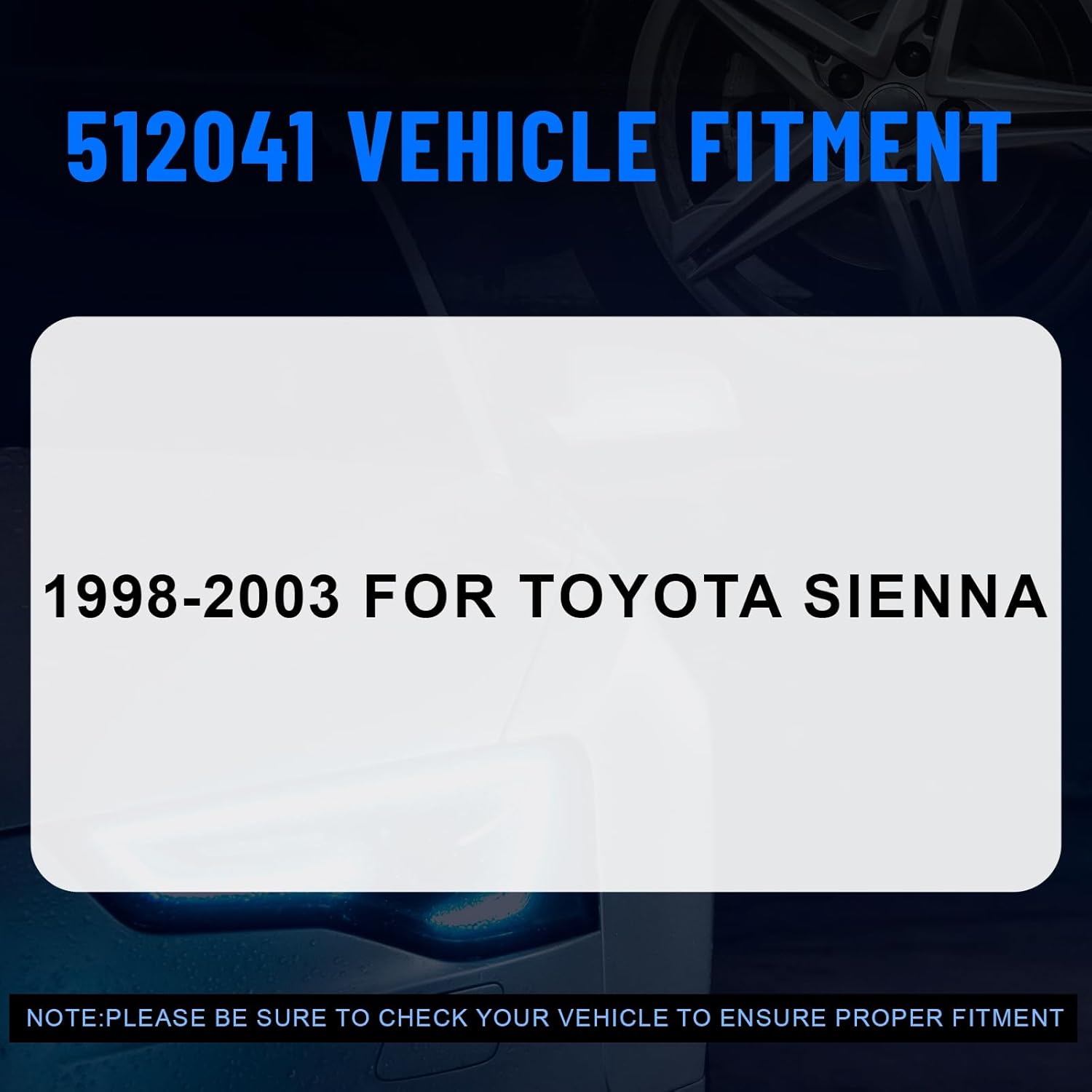 512041 2 Pack Rear Left/Right Wheel Hub and Bearing Assembly for Toyota Sienna 1998 1999 2000 2001 2002 2003 Pair 5 Lugs W/ABS