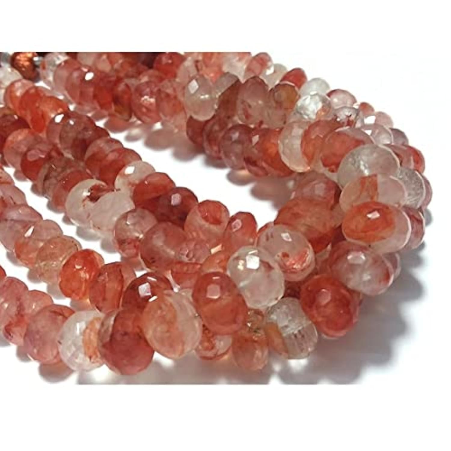 Quartz graphique en perles rondelles facettées 8mm, l'élégance naturelle d'un fil de 8 pouces