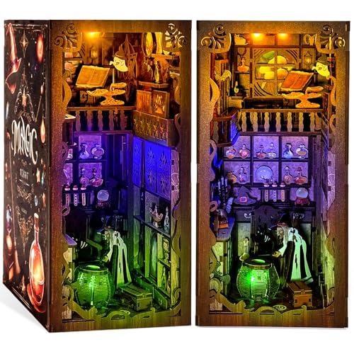 Book Nook Kits for Adults, Miniature House Dollhouse Kit for Teens, DIY Crafts for Adults, Bookshelf...