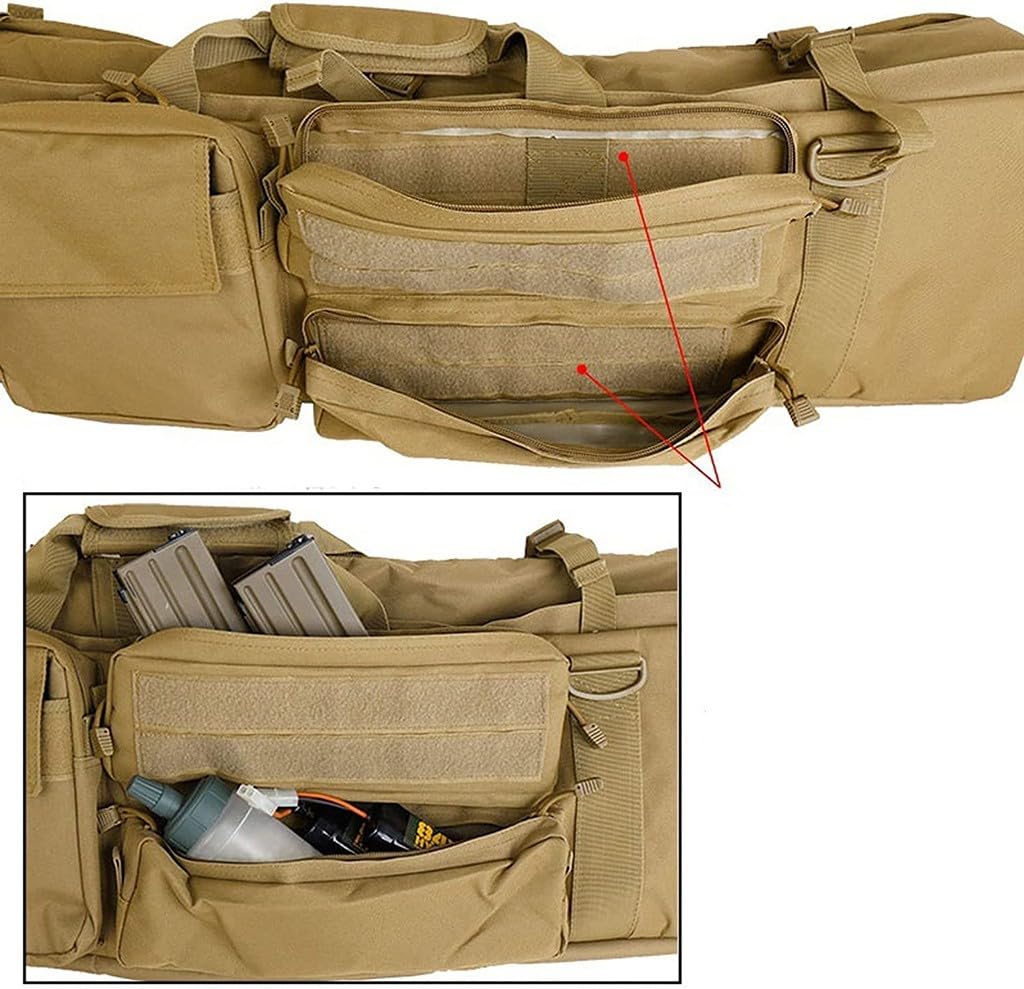 Bolsa Táctica Doble Larga para Rifle, Outdoor Bolsa De Pistola De Fusil M249 De 39 Pulgadas, Funda De Transporte CS Caza Tiro Paintball con Correa De Hombro Portátil