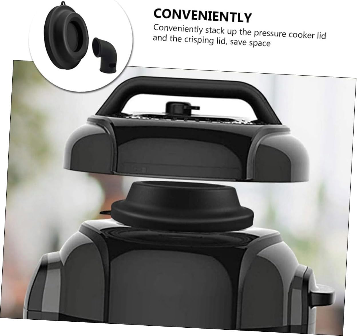 2-Piece Silicone Lid Support Stand for Electric Pressure Cooker Steam Diverter Accessories Compatible and Air Fryer Easy Release and Sturdy Design