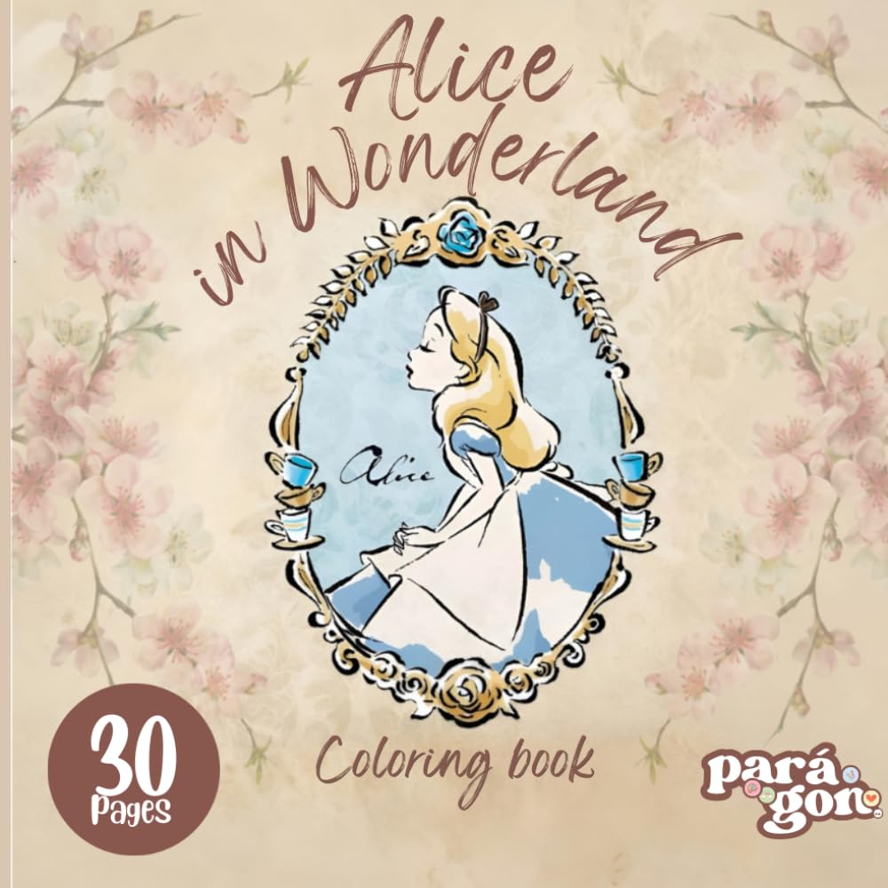 Alice In Wonderland Coloring Book Vintage Version: for Kids & Adultos, Bold and Easy, cute, cozy and Stress Relief