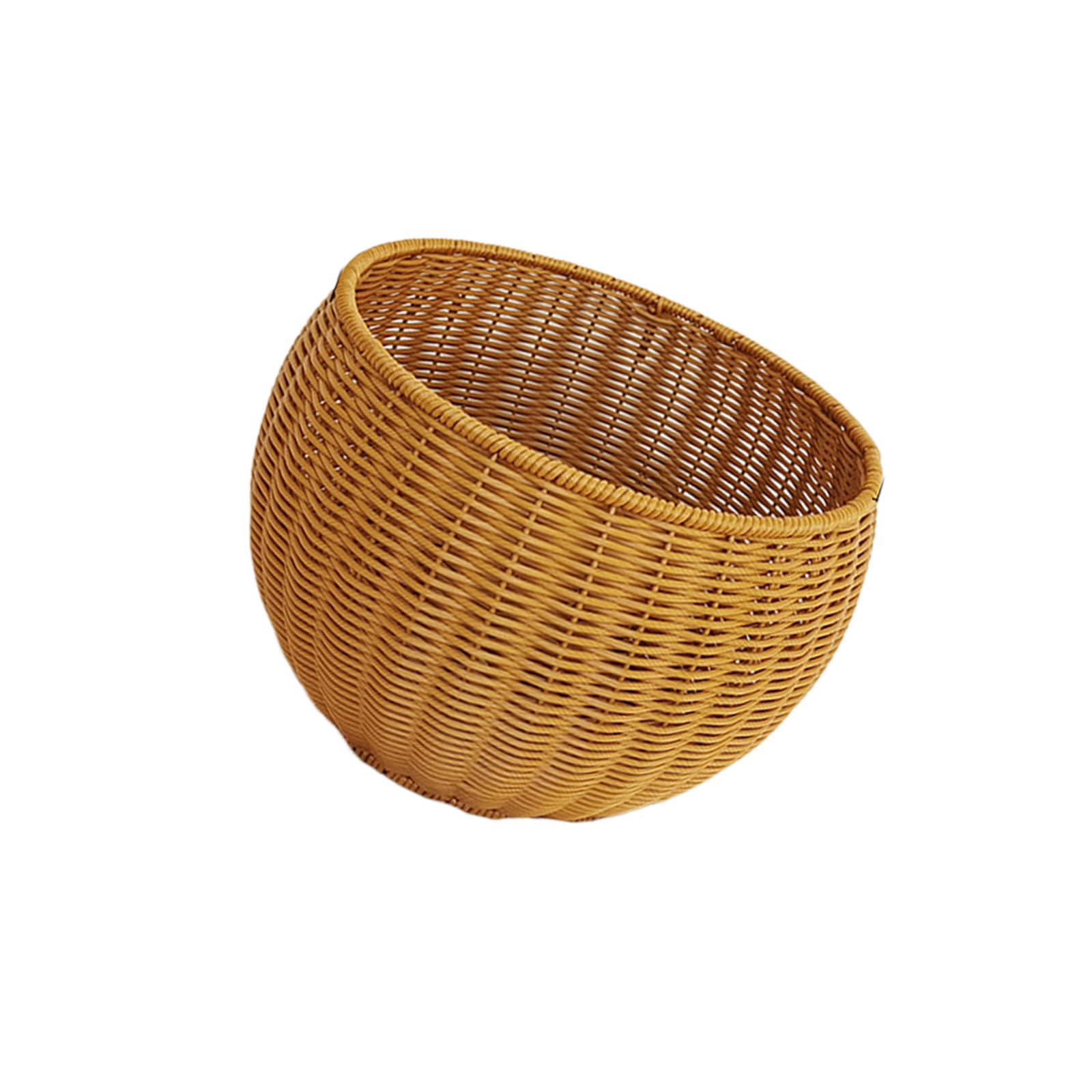 Xinsheinelry Sturdy and Portable Imitation Rattan Fruit Bowl Ideal for Organizing Vegetables Bread Basket