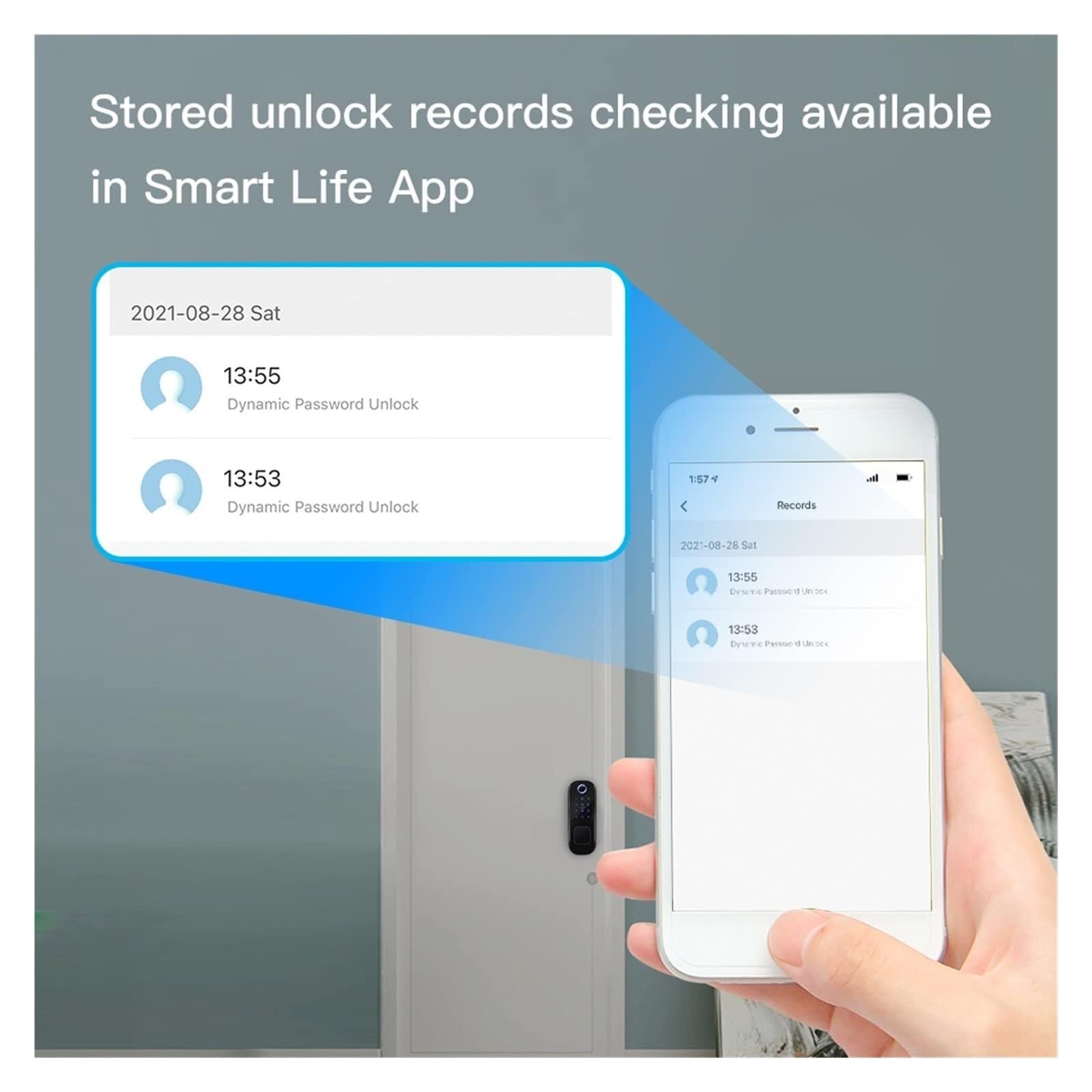 cerradura de puerta inteligente, Smart Lock', Contraseña Digital Impermeable Del Hogar De La Huella Dactilar Puerta Para Seguridad Hotel Para El Frente