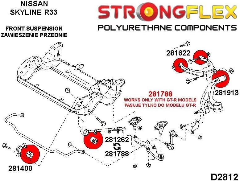 Miniatura 2 de BRAZO DE RADIO INFERIOR DELANTERO FLEXIBLE FUERTE AL CASQUILLO DEL CHASIS GT-R SPORT KIT 2PCS.