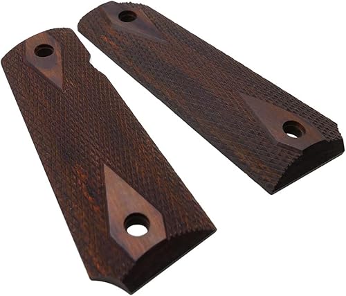 Miniatura 4 de Cool Hand Empuñaduras de madera 1911, empuñaduras de pistola tornillos dorados incluidos, tamaño completo (gobiernocomandante), corte de diamante a