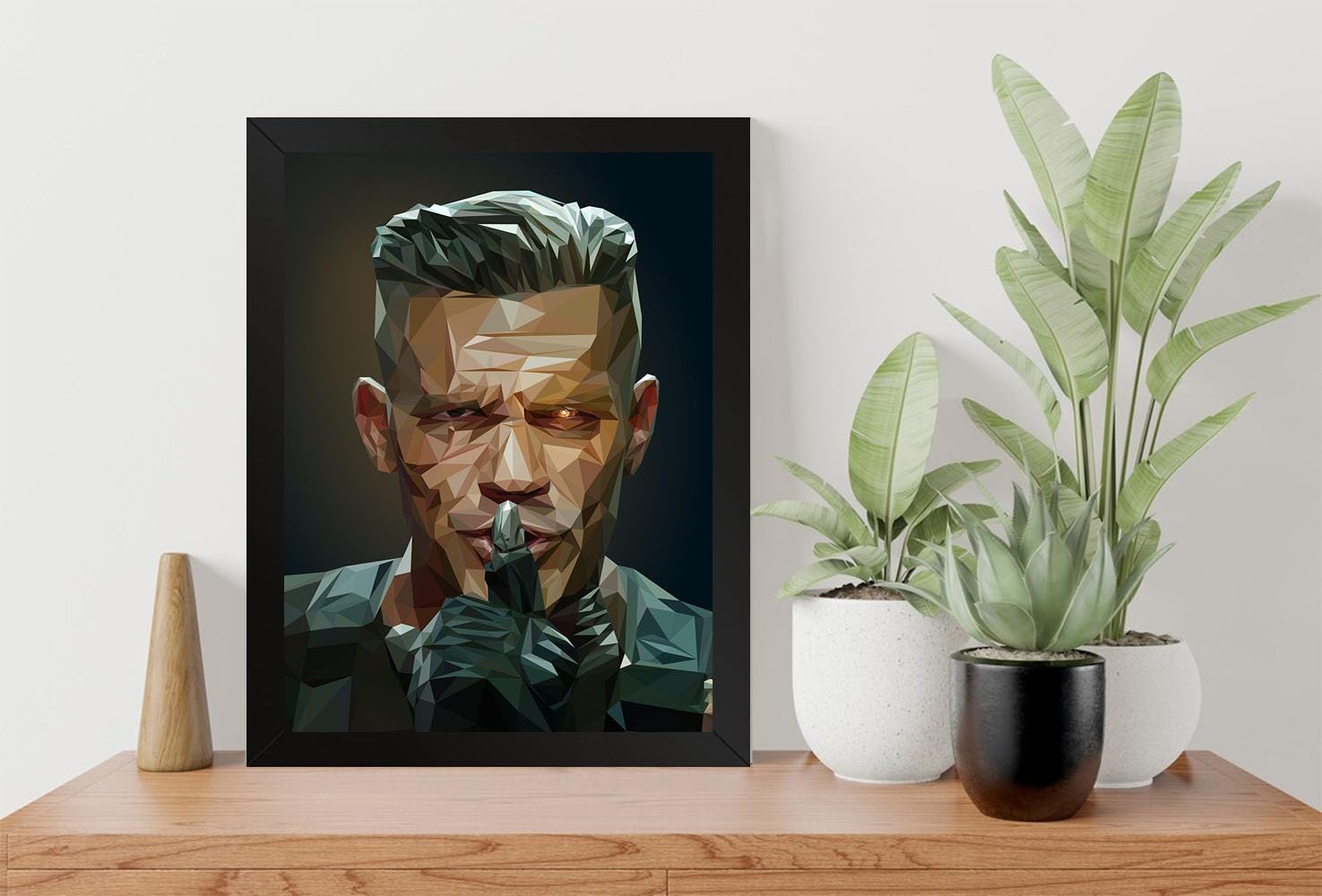 GADGETS WRAP Printed Photo Frame Matte Painting for Home Office Studio Living Room Decoration (9x11inch Black Framed) - Josh Brolin Deadpool 2 Lowpoly