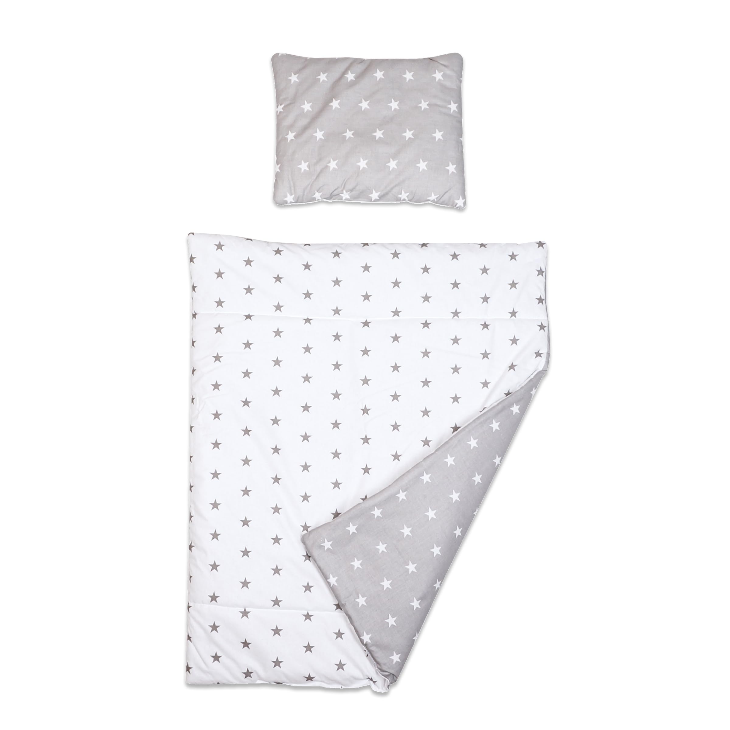 Baby Comfort 2 Piece Kids Bedding Set 100x75 cm Duvet Cover & Pillowcase for Toddler Cot 12M+ (Big Stars)