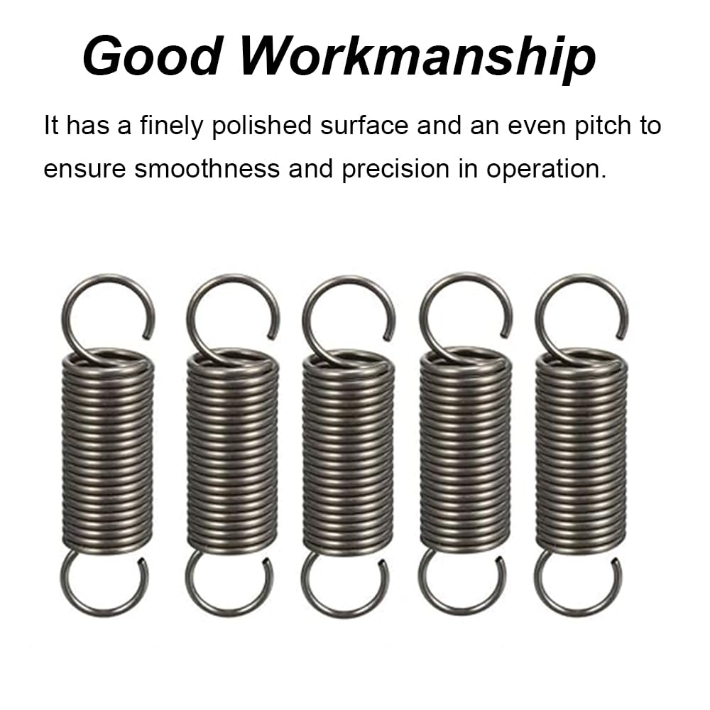 Spring Steel Dual Hook Tension Spring Wire Diameter 0.05" Length 80mm/3.15in Extension Spring Tension for Electrical Appliances and Hardware Tools (25, Mix Size)