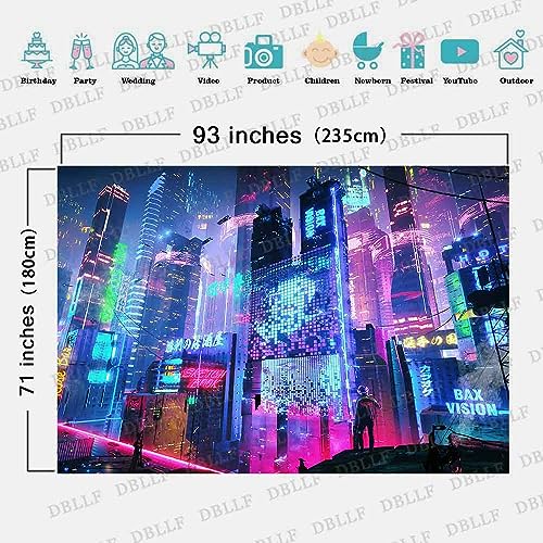 Dbllf Punk Art Poster Tapestry Japanese Cityscape Futuristic- Tapestry Large 93"X 71" Flannel Art Tapestries Sci Fi Street Art Night View Wall Hanging, For Living Room Bedroom Dorm Gtlhdb319 #TOP1