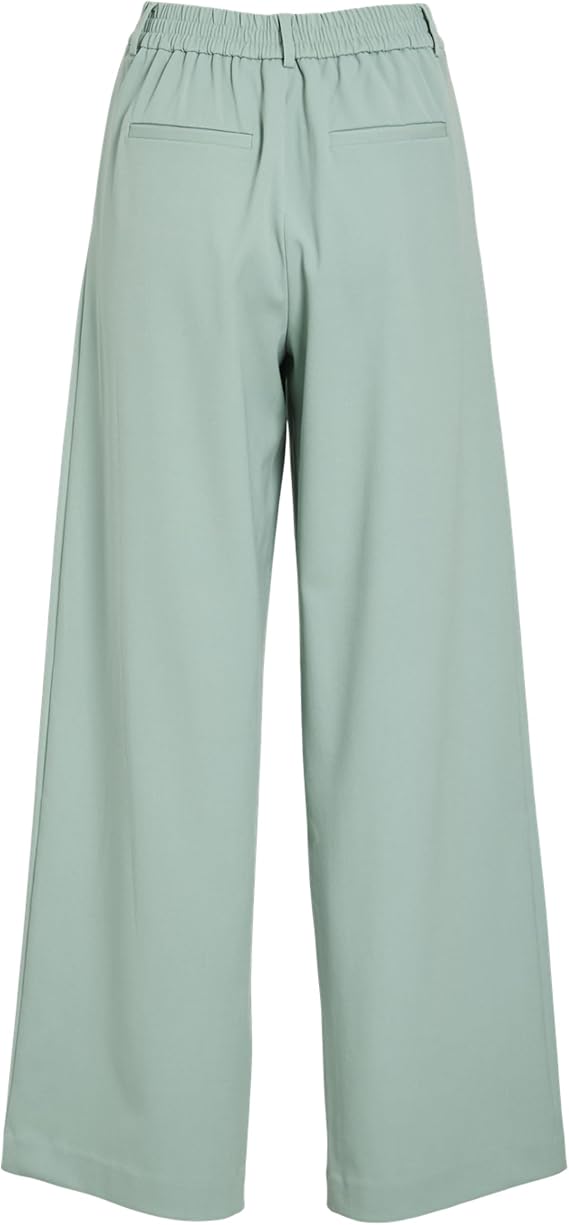 VILA Wide leg Pants 'VIVarone' in Light Grey | ABOUT YOU