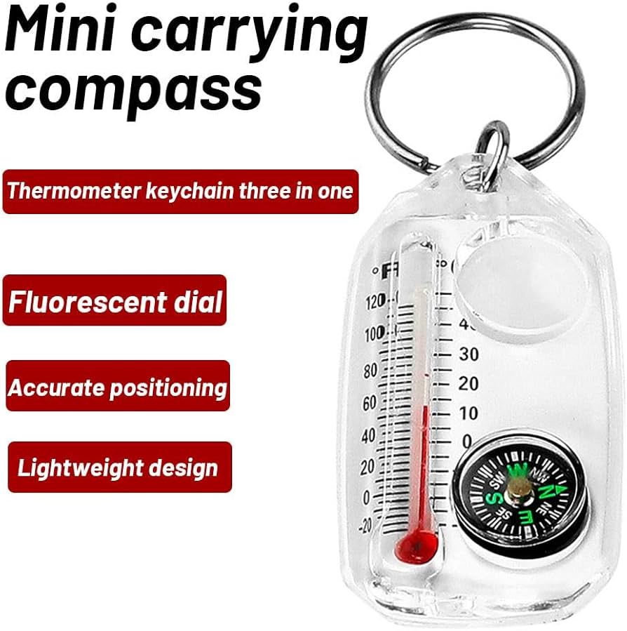 Amazon.co.jp: キーホルダー 3in1 温度計キーホルダー コンパス温度計