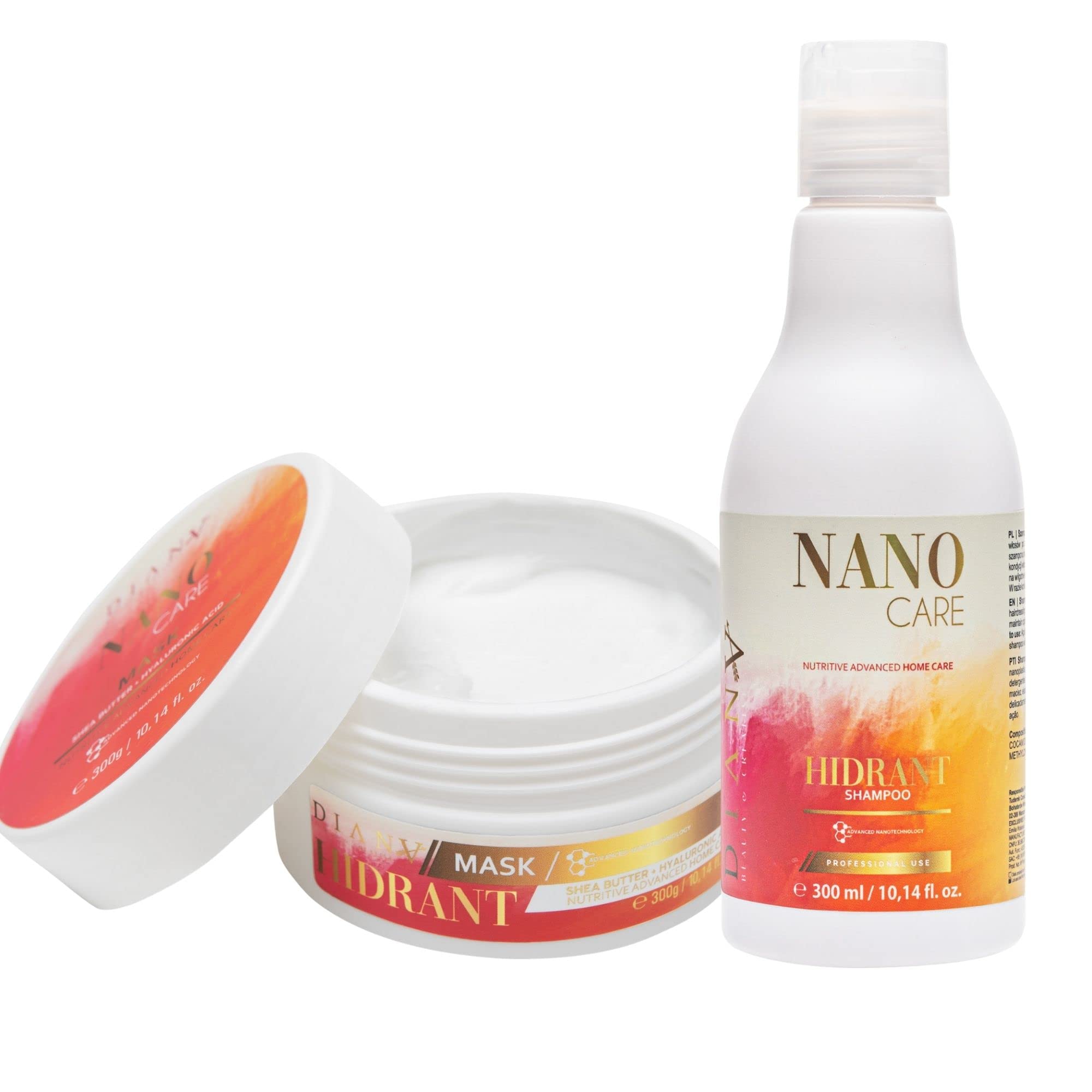 NanoGold home care zestaw 300 ml szamponu + 300 ml maska do włosów