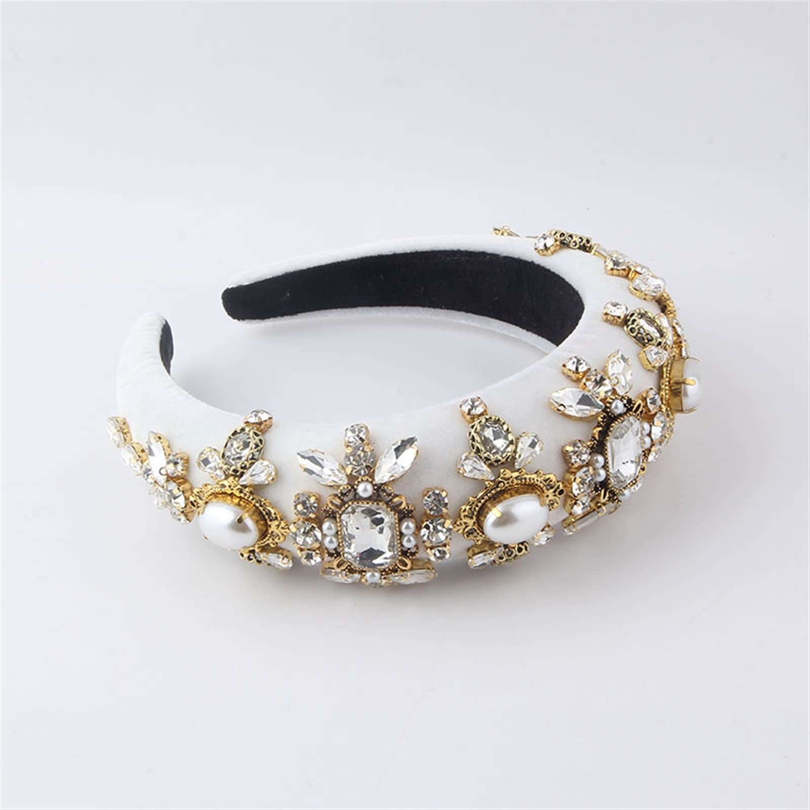 Accessori for Fascia for Capelli con Strass Pieno Barocco Vintage Accessori for Capelli da Donna con Fascia for Capelli Colorata Cucita a Mano da Donna Cerchietto da Sposa (Color : C)