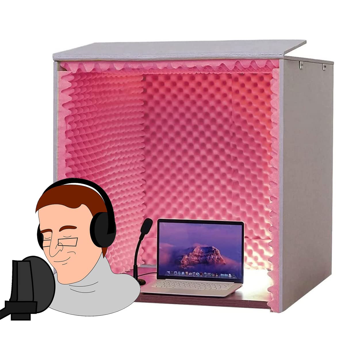 Przenośna dźwiękoszczelna kabina Dźwiękoszczelne panele piankowe 80*80*80CM Pulpit dźwiękoszczelna pokrywa Kabina do nagrywania wokalu Mikrofon budka dźwiękowa Izolacja akustyczna Panel z pianki akus