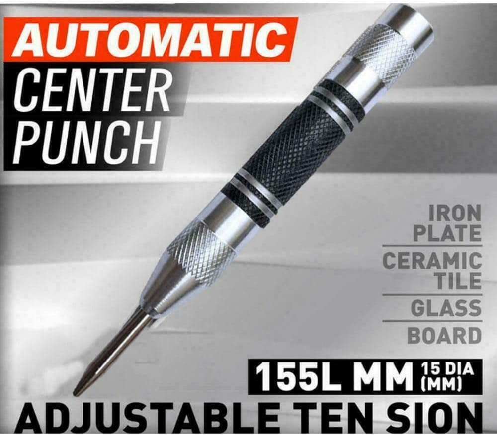 5 Inches Black Steel Spring Loaded Center Hole Punch 3PCS Spring Loaded