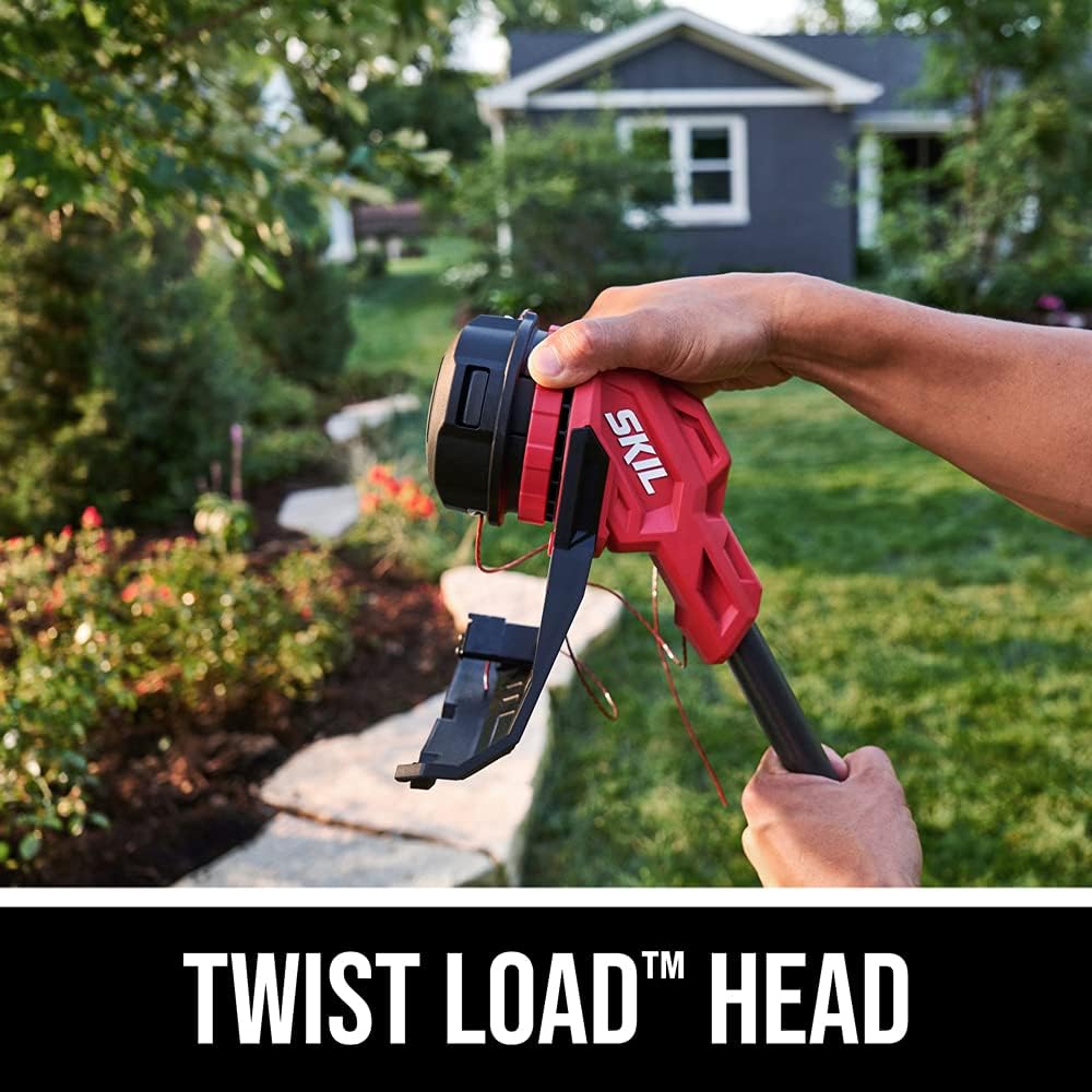 Skil LT4823B-10 PWR CORE 20 Brushless 20V 13'' String Trimmer Kit, Includes 4.0Ah Battery and Charger, Red : Patio, Lawn & Garden