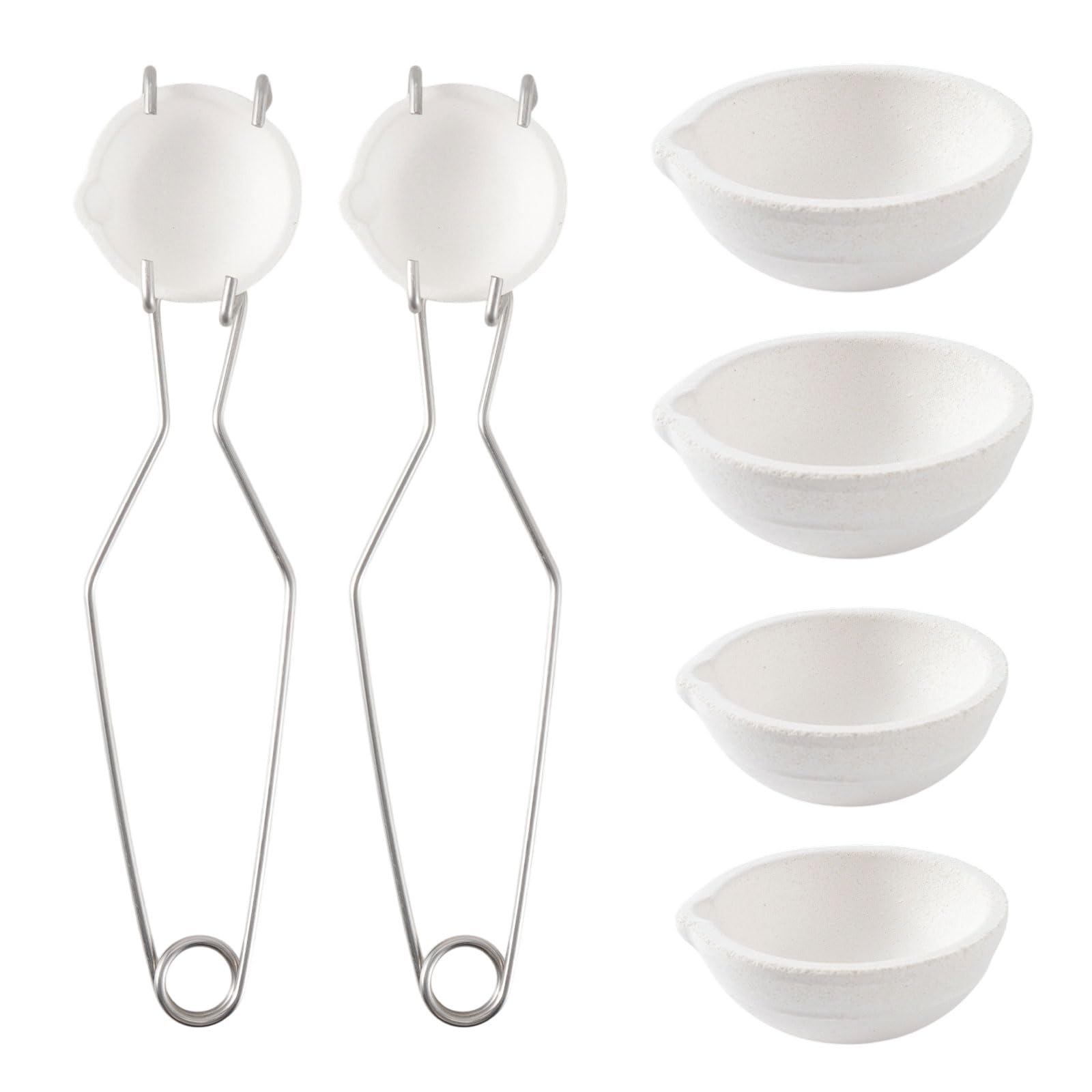9 crisoles para derretir metal con guantes de trabajo, 4 crisoles de cerámica y 2 grandes de cerámica, kit de fundición de metal con 2 pinzas para crisol