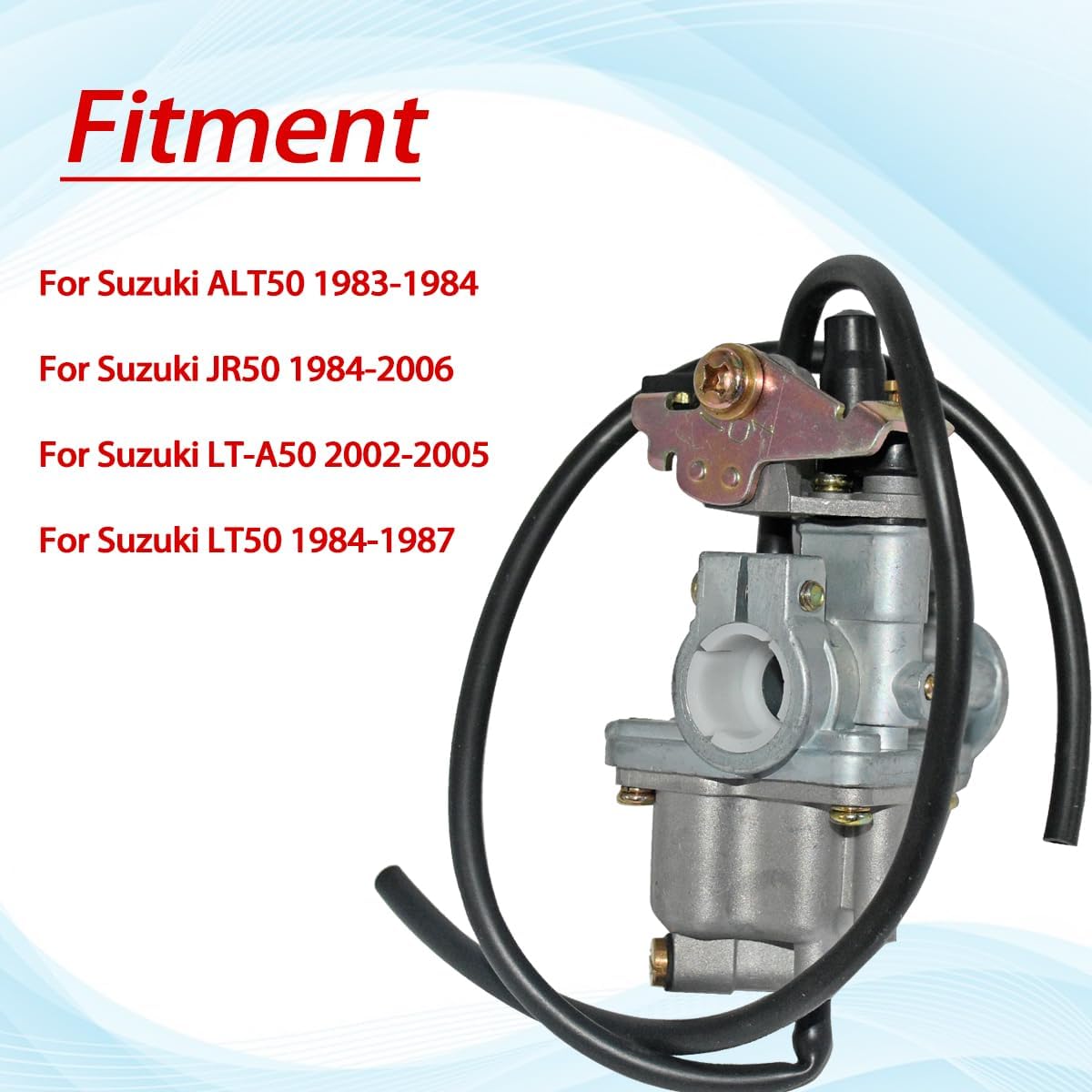 LT50 Carburetor For Suzuki 50 LT-A50 2002 2003 2004 2005 LT50 LT 50 1983-1987 JR50 1984-2006 ATV Quadrunner Carb with Air Filter Box