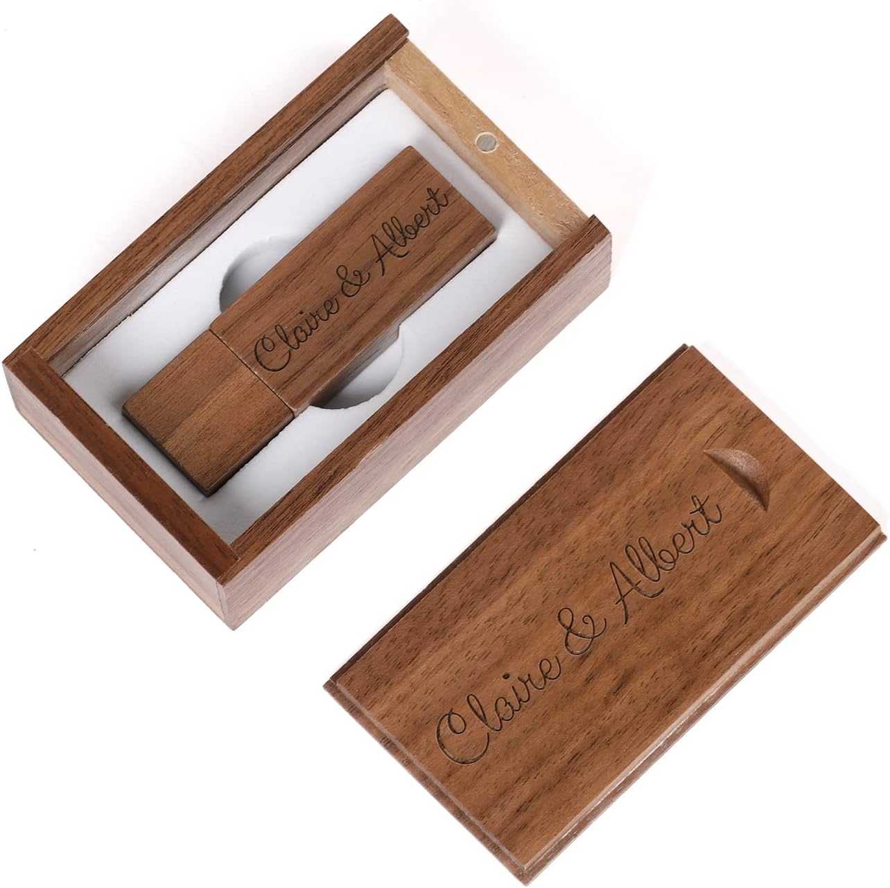 Customized Gift Personalised Engraved Flash Drive USB 2.0 Memroy Stick, Personalised Gift Engraved Wooden USB Flash Drive for Wedding, Anniversary, Graduation, Birthday