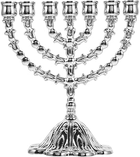 Hanukkah Menorah Candle Holder 7 Branch Menorah Candelabra Candlesticks Holder Taper Candle Stands for Hanukkah Holiday Ceremony Candlelight Dinner Party Table Centerpiece