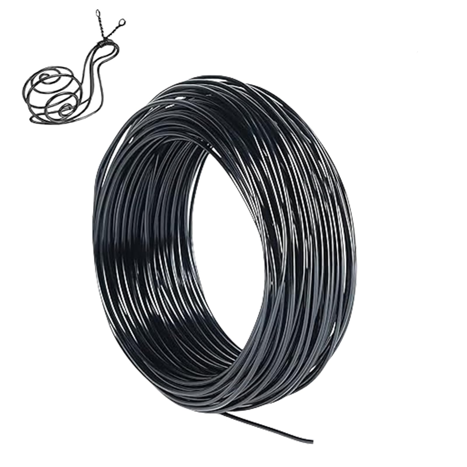 9 Gauge Aluminum Craft Wire 3mm 50 Feet,Black Bendable Sculpting Metal Wire,Metal Crafting Wire for Sculpting,Wreath Craft,Floral Making,Jewelry Making,Weaving and Wrapping Black Wires — image 1