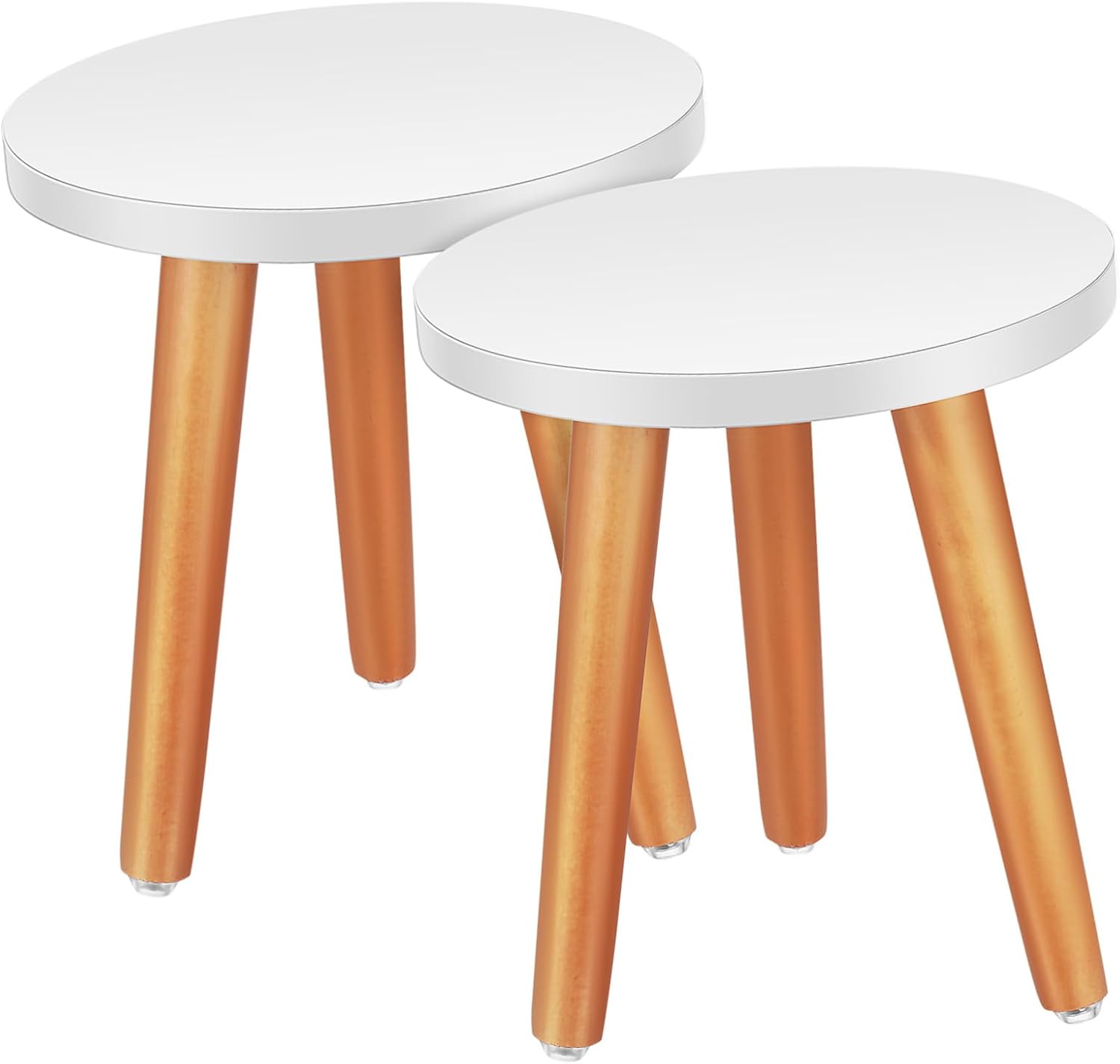 2pcs Modern Wood Plant Stand Indoor Plant Stools Small Riser Farmhouse Style for Home Decor