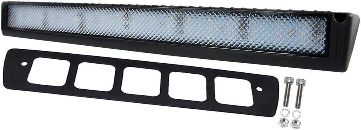 22.4" RV Exterior LED Porch Lighting Fixture, 40° Down Angle Flood Beam, 6000K Cool-White Super Bright, 12V/24V DC, High Lumen Output Low Current Draw, Aluminum Housing Black Finish, 1-Pack