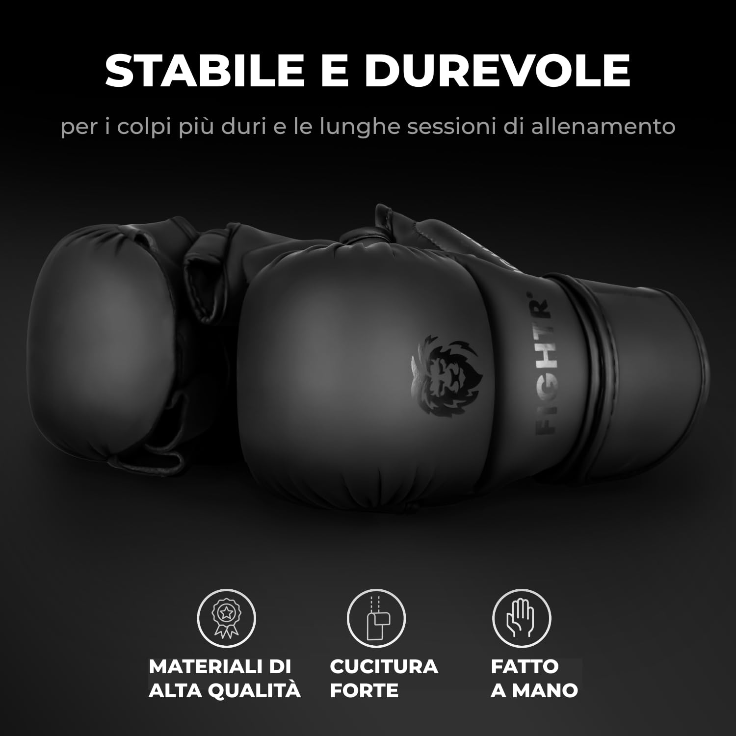 FIGHTR® MMA Sparring Guanti con ottima vestibilità per la massima stabilità | con imbottitura extra spessa | per sparring, MMA, boxe, kickboxing e arti marziali da 07 oz | con borsa per il trasporto
