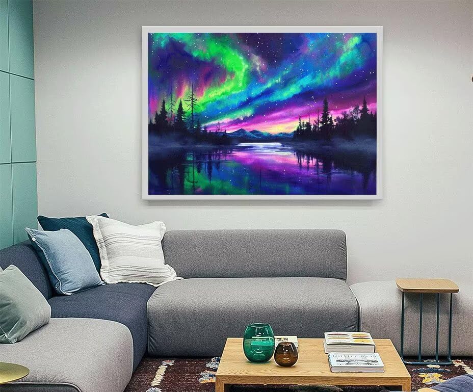 Diamond Painting Lac 60x80 cm : Kit Aurora Complet Débutant