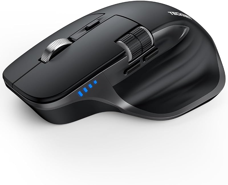 TECKNET Bluetooth Vezeték Nélküli Egér BT 5.0 Ergonomikus 4800 DPI Csendesen Működő