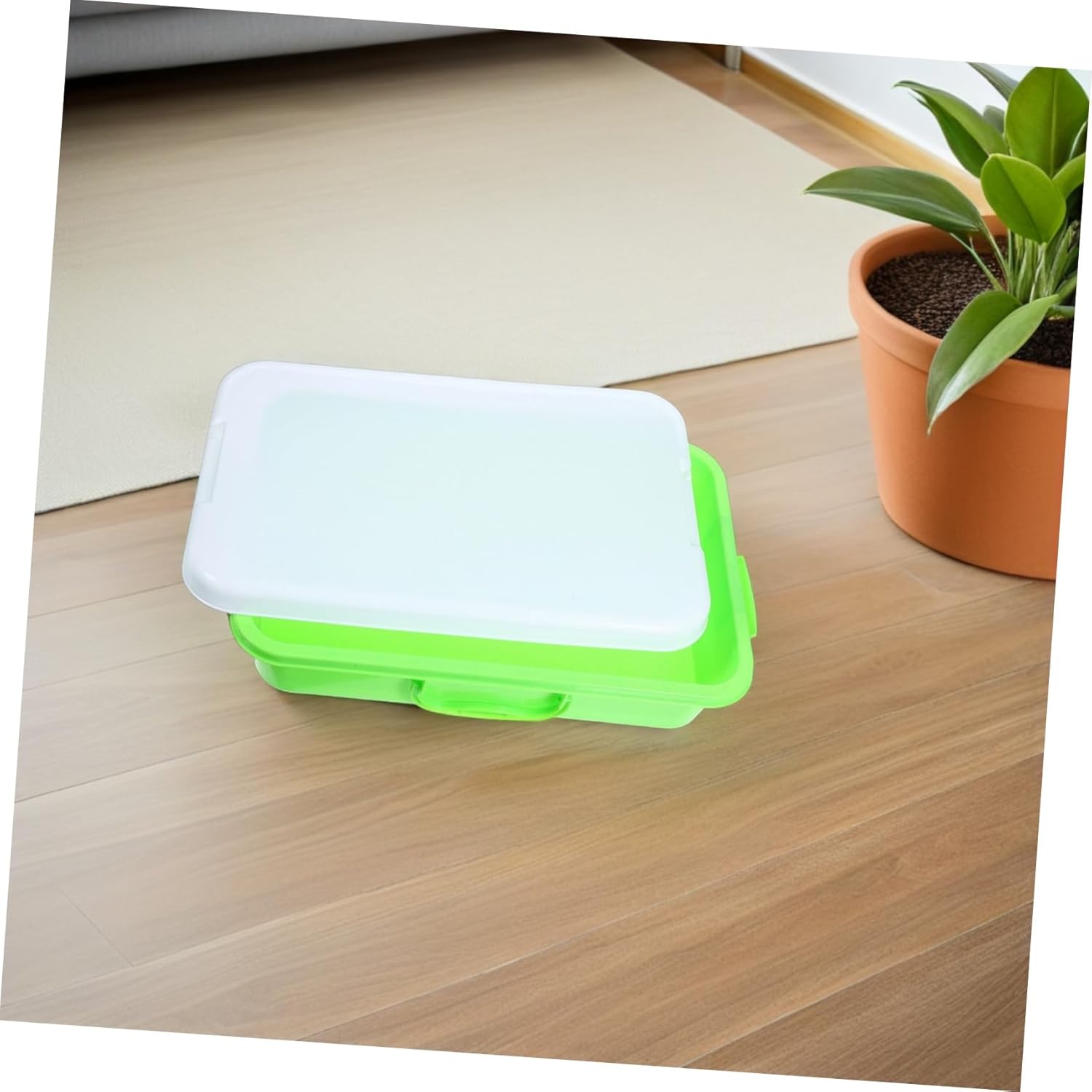 TOYANDONA 2pcs Portable Sandbox Storage Container with Lid Handle Stackable Play Tray for Crafts Sand Safe Material for Indoor Outdoor Fun