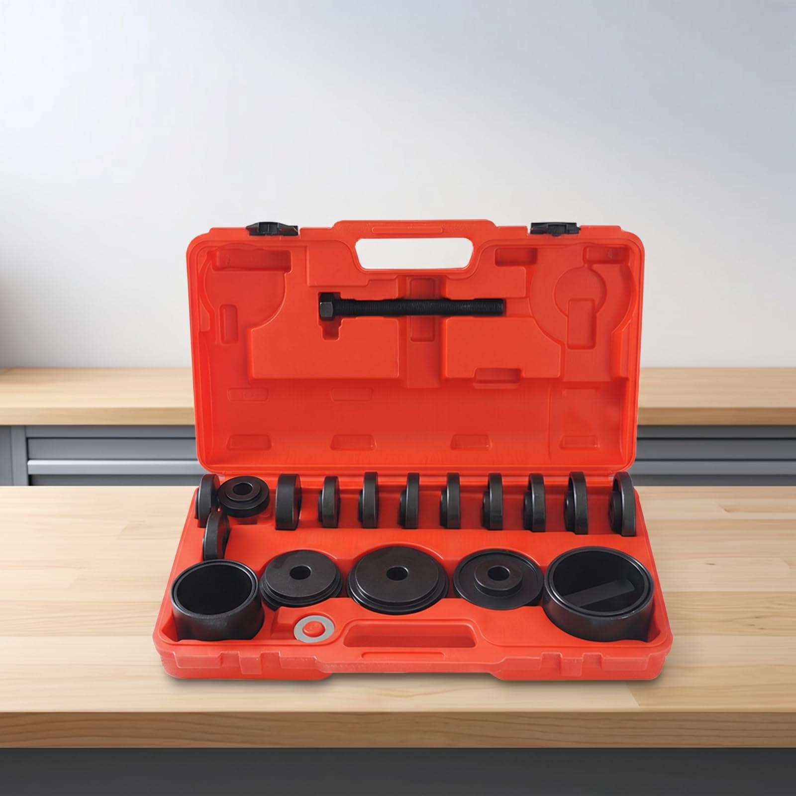 Juego de Extractor de Buje de Rueda y Cojinete Automotriz Kit de con Adaptador y Múltiples Manguitos Estructura de Aleación Duradera Apto para Servicio en Taller Mecánica Flotas