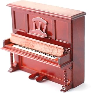Melody Jane Dollhouse Mahogany Upright Piano Miniature Music Room Pub Bar Furniture 1:12