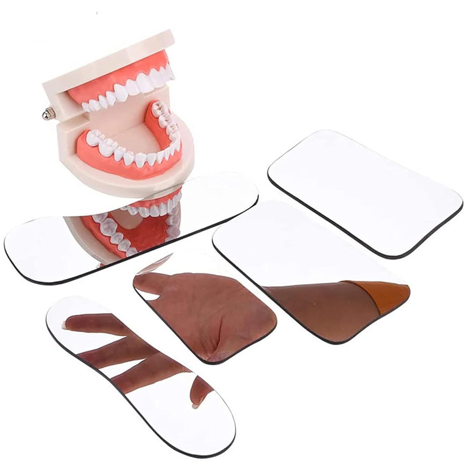 Miroir Intra-oral, 5 Pièces Photographiques Intra-orales Orthodontiques Dentaires, Miroir Réflecteur à 2 Côtés pour Verre Orthodontique de Dentiste de Clinique
