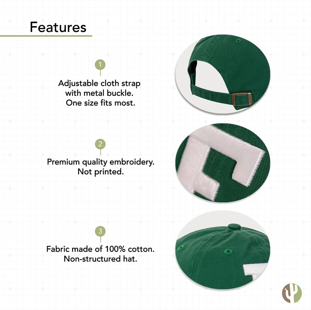 Desert Cactus Eastern Michigan University Baseball Hat EMU Eagles Brimmed Embroidered Cap Adjustable Cloth Strap Adult (Style A) Green - Image 4