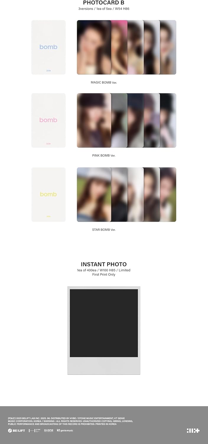 ILLIT bomb 3rd Mini Album with Tracking Sealed (Full Set(3Standard+1Weverse+5GLLIT))