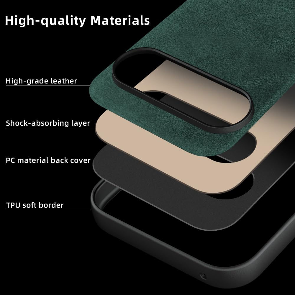 Custodia In Pelle Finta TPU Per Google Pixel 9 Pro XL 5G - Morbida, Ultra Leggera, Colore Marrone - 4