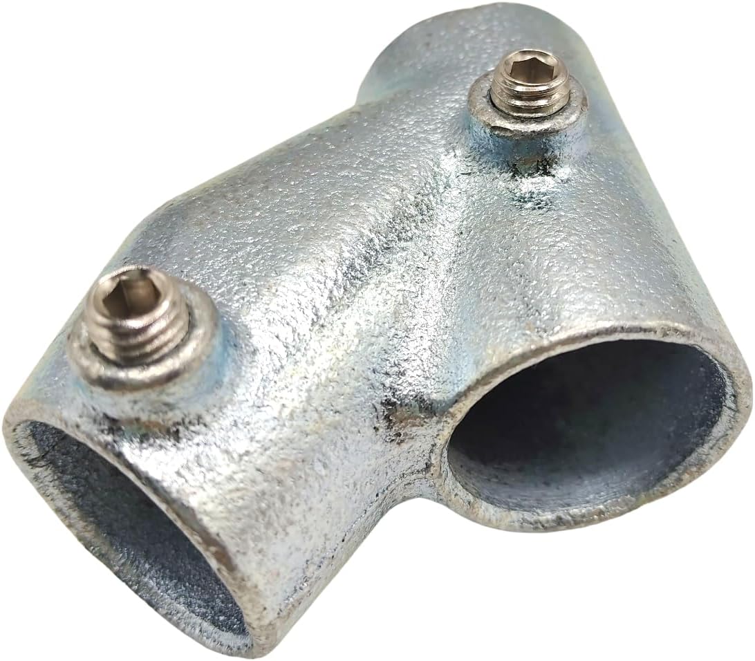 2 Pcs Galvanized Pipe Fittings, 45 Degree Joint Structural Pipe Fit for 1 Inch(25.4 mm) OD Steel Pipe, Cast Iron