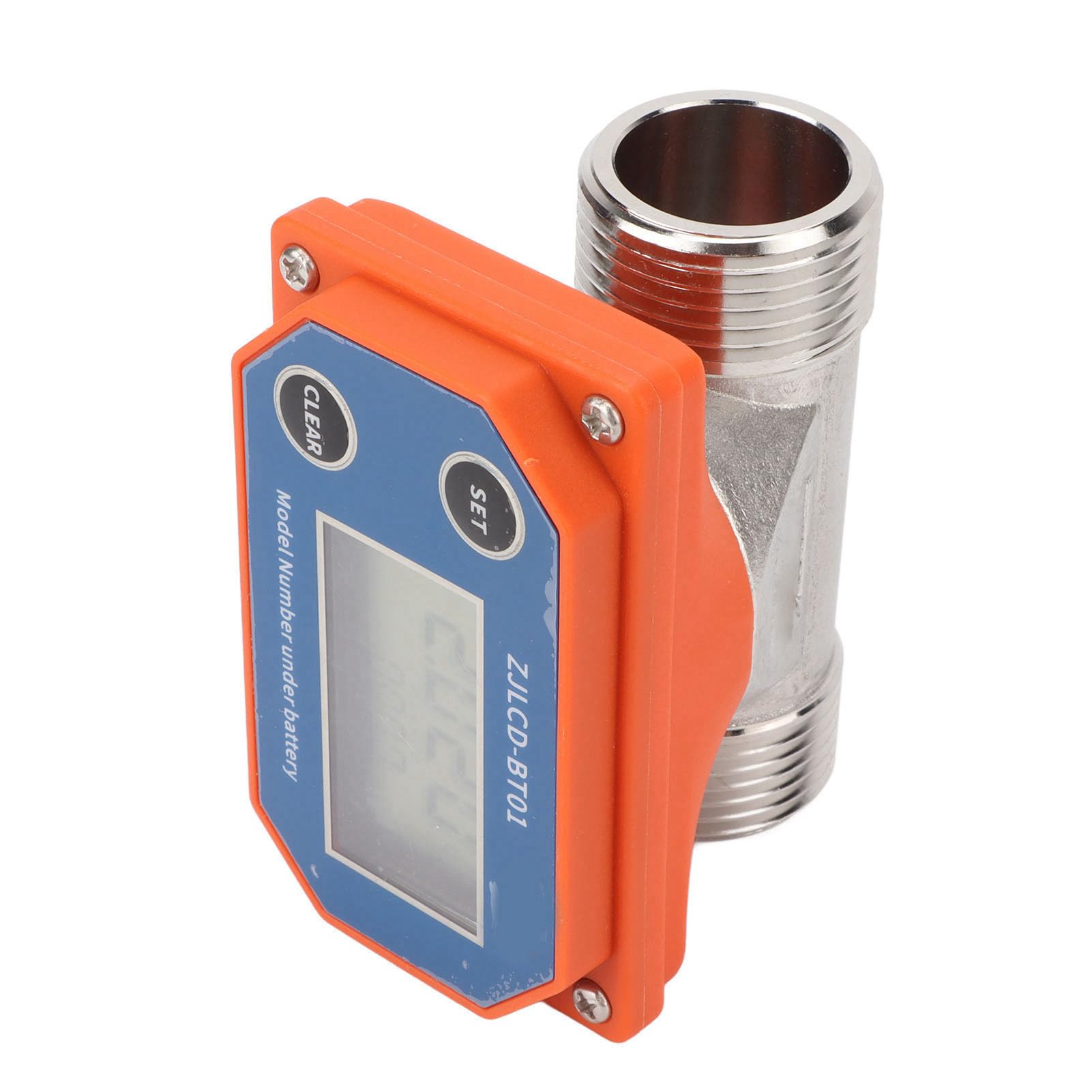 SIXRUN Medidor de Flujo Digital Sensor de Flujo de Agua de Acero Inoxidable con Pantalla Electrónica para Piscina y Planta de Agua 20-280L/min