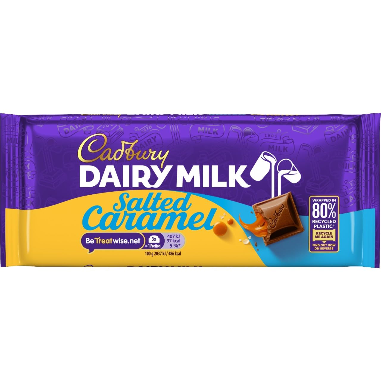 Cadbury Dairy Milk Salted Caramel Chocolate, 120g