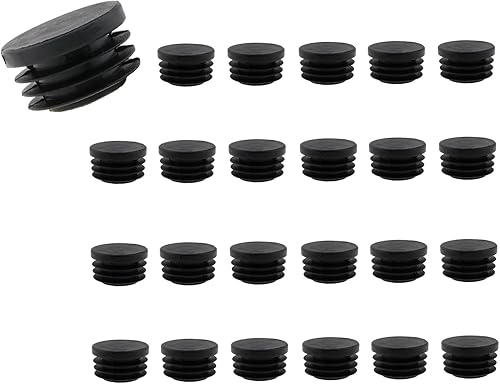 Tapones redondos Plug DGZZI de plástico negro de 1.102 in, 24 unidades, tapa de extremo de silla negra Furnigear