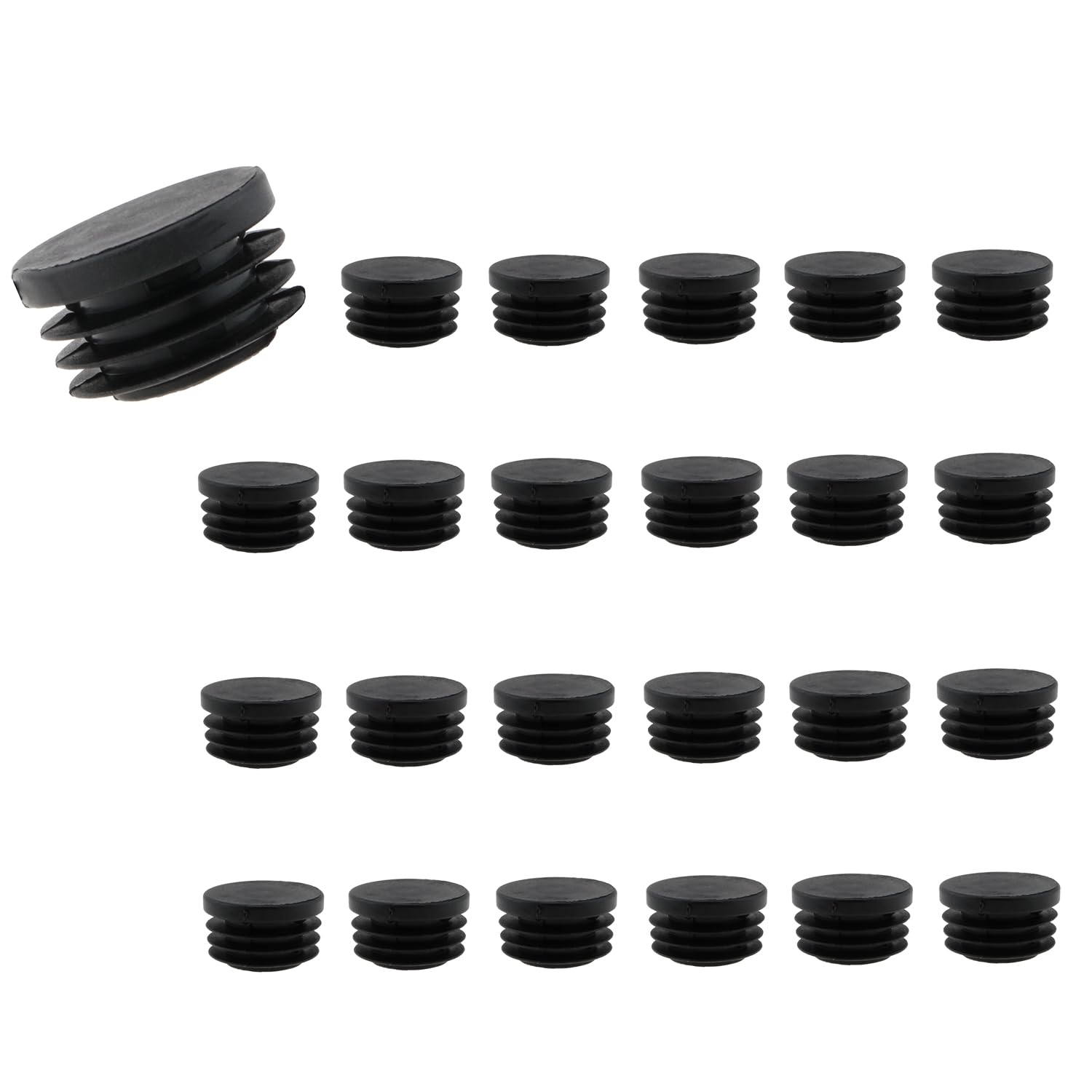 Round Tubing Plug DGZZI 24PCS 28mm Black Plastic Tubing End Caps, Furnigear Black Chair End Cap