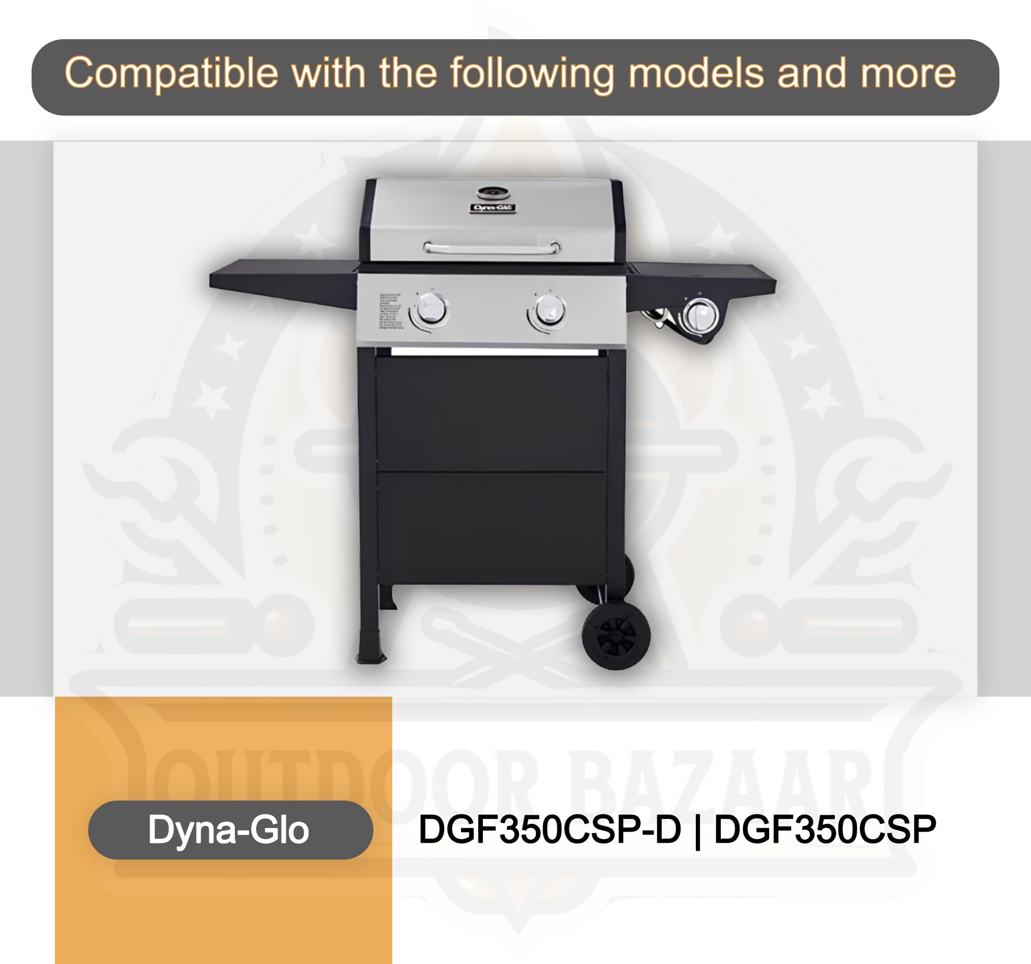 Zestaw dwóch wymiennych płyt grzewczych ze stali nierdzewnej do modeli grilla Dyna-Glo DGF350CSP, DGF350CSP-D