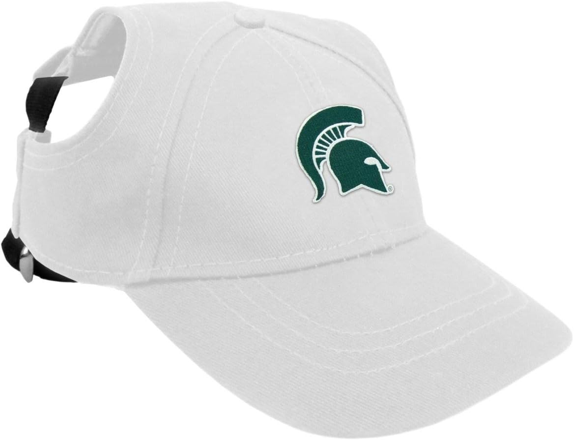 Littlearth NCAA Michigan State Spartans Pet Baseball Hat, Team Color, X-Small