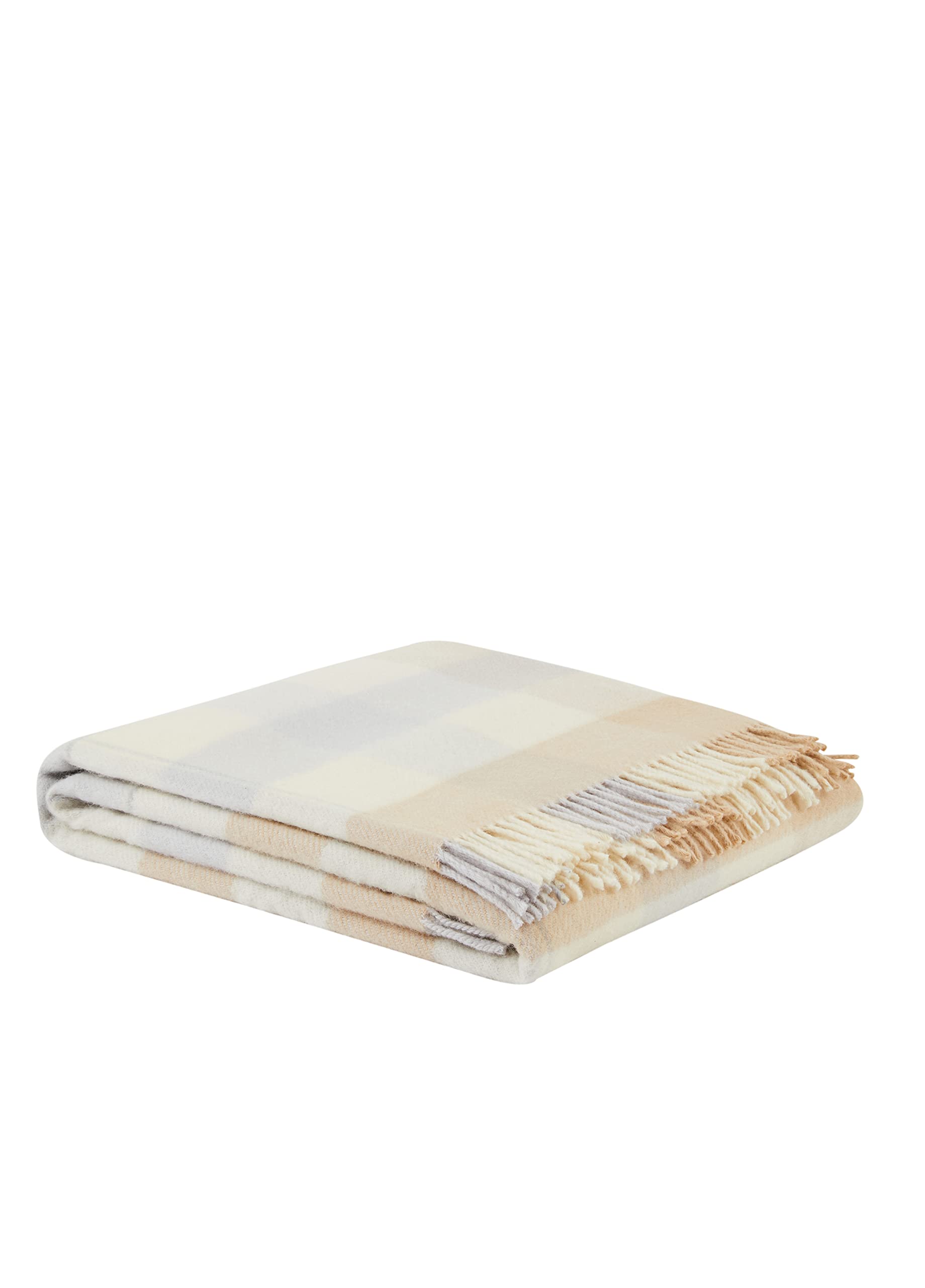 LANEROSSI Coperta Matrimoniale England, 210x250 cm, 100% Lana Vergine, Beige