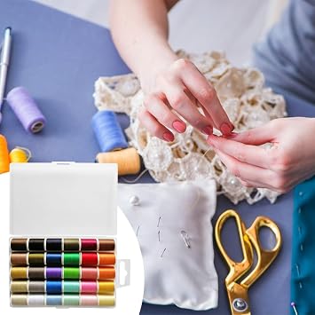 30 Color Handy Polyester Sewing Threads, 45m/50 yds Each Roll Colorful Polyester Thread, Sewing Threads for Hand and Machine Sewing and Crafting, Durable and Plentiful Supply for Your Sewing Needs