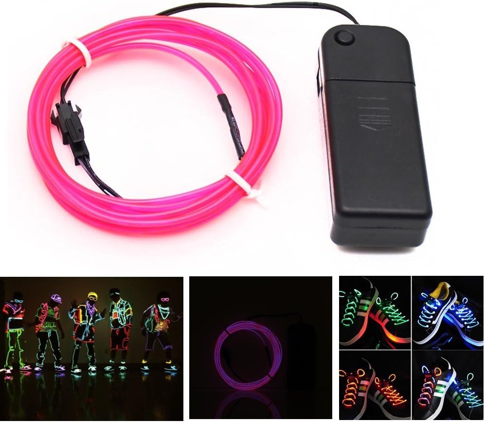 9ft Pink Neon Glowing Electroluminescent Wire (El Wire)