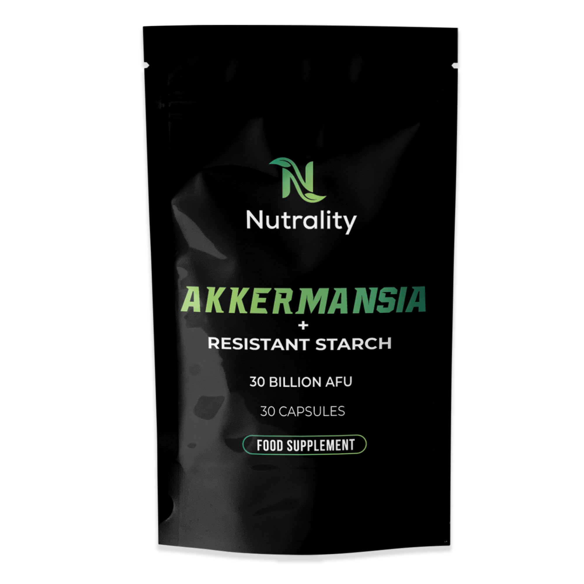 Akkermansia Supplement | Probiotics for Gut Health | 30 Billion AFU | Freeze-Dried & Delayed Release | Resistant Starch | Gut Health & Colon Cleanse Support | 30 Capsules